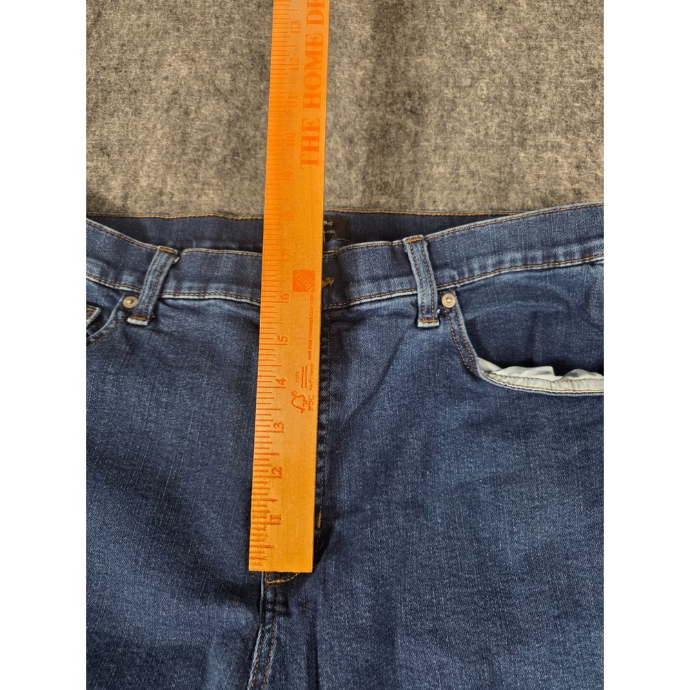 Banana Republic Wide Leg High Rise Jeans 33 16 Tall Cropped Raw Hem Blue - Picture 8 of 13